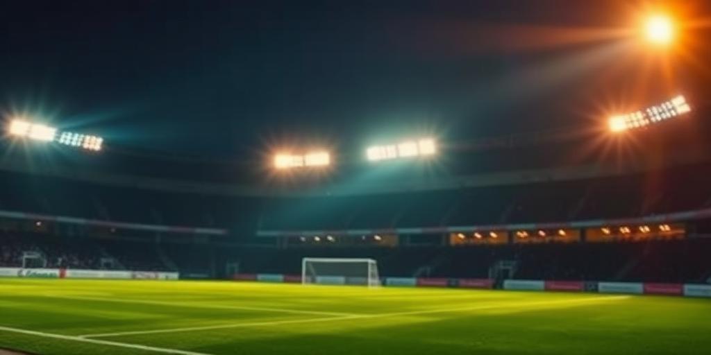 Voetbalstadion onder floodlights voor sportweddenschappen bij WildRobin