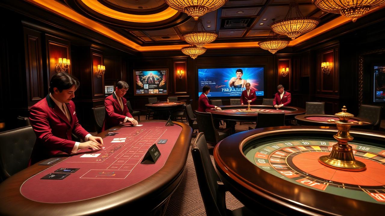 Live casino studio with professional dealers