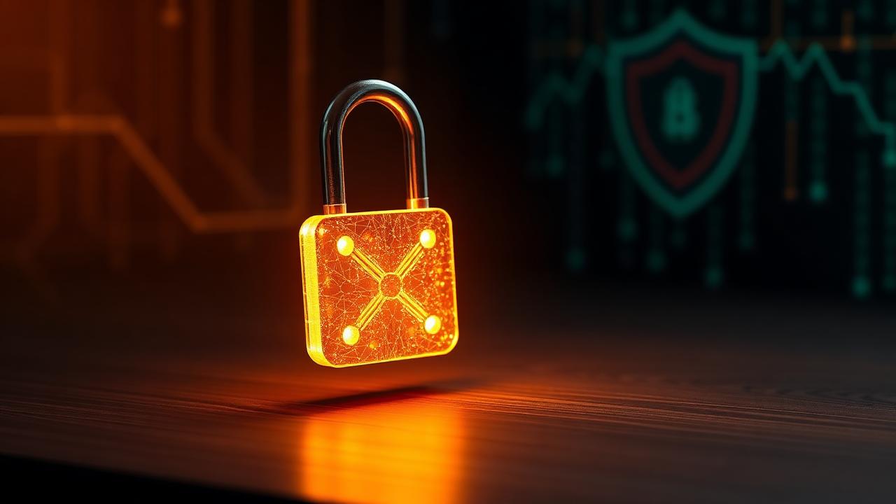 Glowing padlock representing data privacy and security